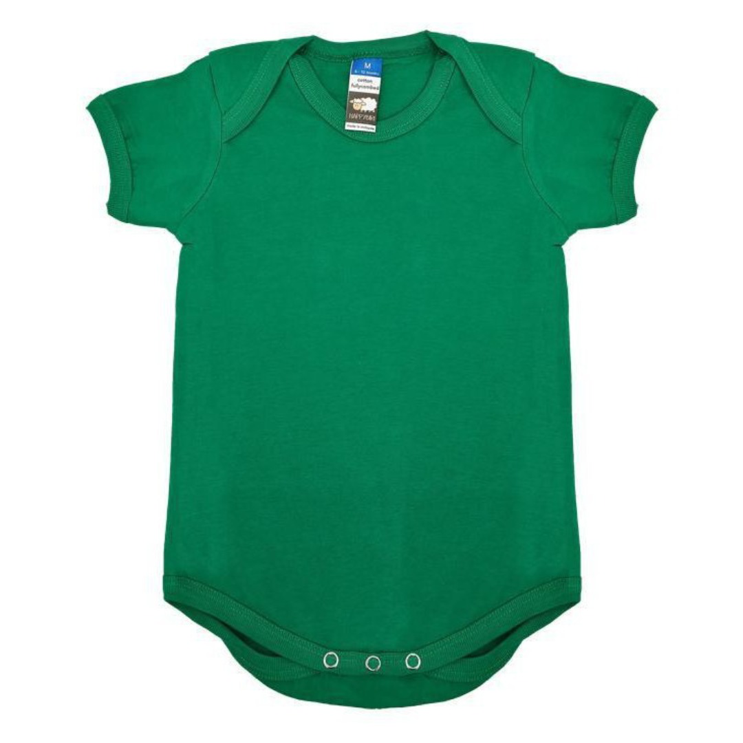 Fullycombed Cotton Basic Rompers - Kelly Green